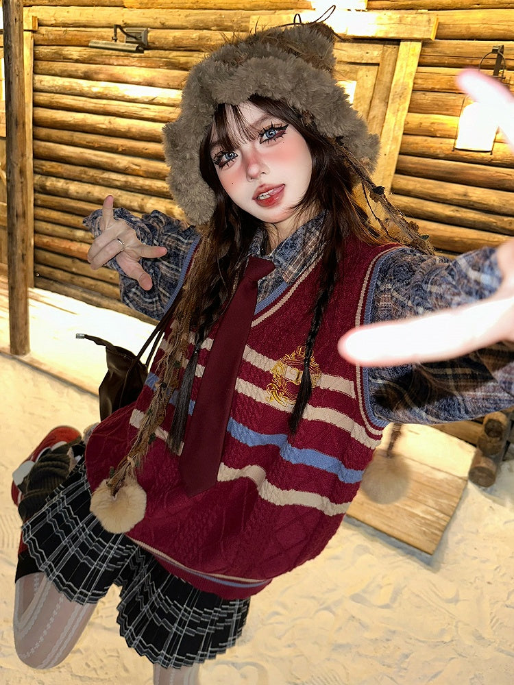 Fake Top Two-piece Academiacore Red