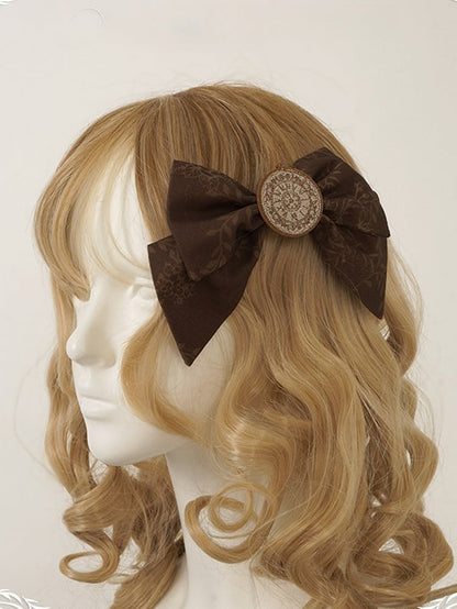 Hairclip Blue/Brown/White/Light Brown Lolita Bowknot