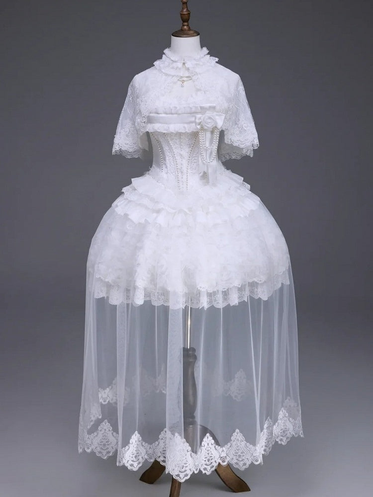 Classic White Snow Hime Lolita Dress Set with Accessories - Airfreeing