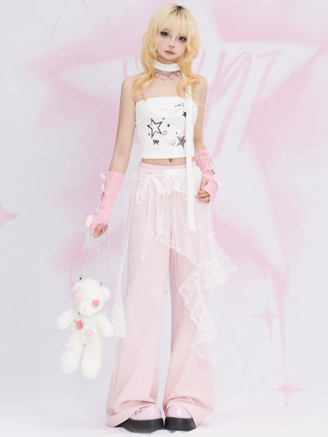 Rosa ausgestellte Jogginghose