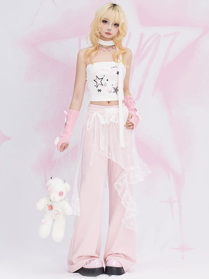 Rosa ausgestellte Jogginghose