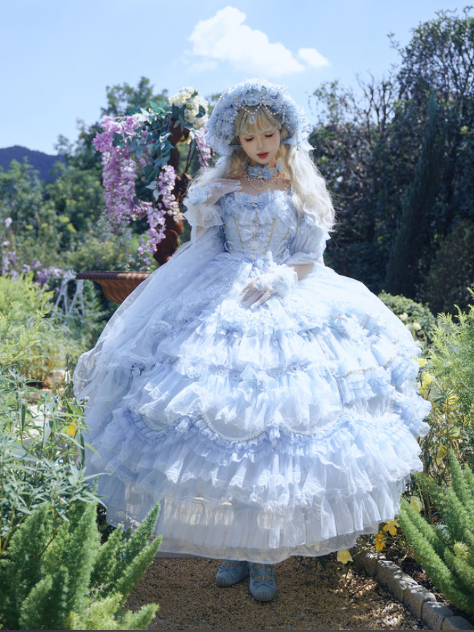 Dress Wedding Ankle Lolita Hanayome Sizes Hime Plus Blue Available Gorgeous Length