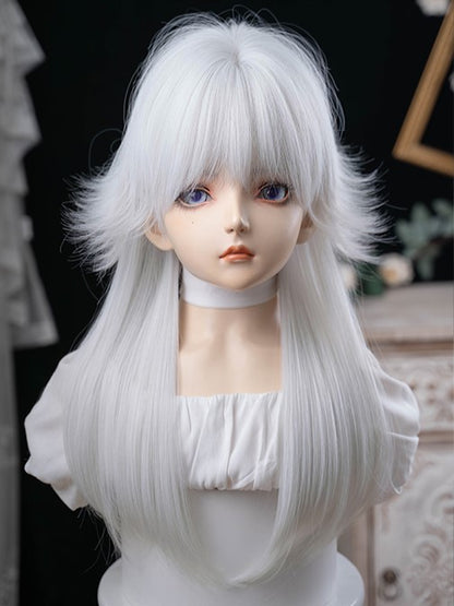 White Bangs With 64CM Length Wig Full