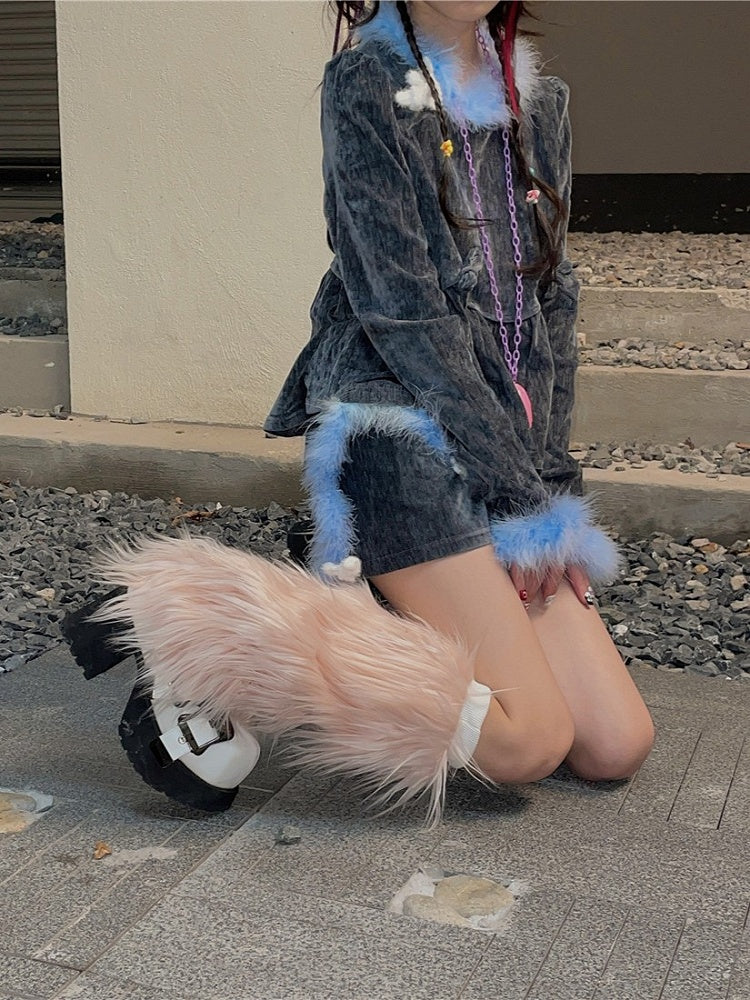 20CM/30CM/40CM Shaggy Warmers Y2K Apricot Leg