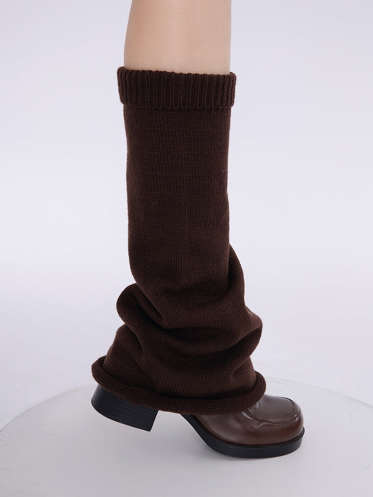5 Warmers Knitted Leg Solid Flared Colors 50CM Color