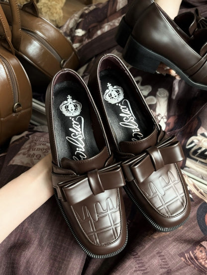 at Fit Loafer Top Shoes Slip-in Brown Chocolate Bow