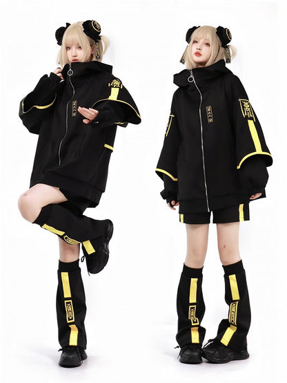 Luminous and Leg Yellow Sleeves Black Flared