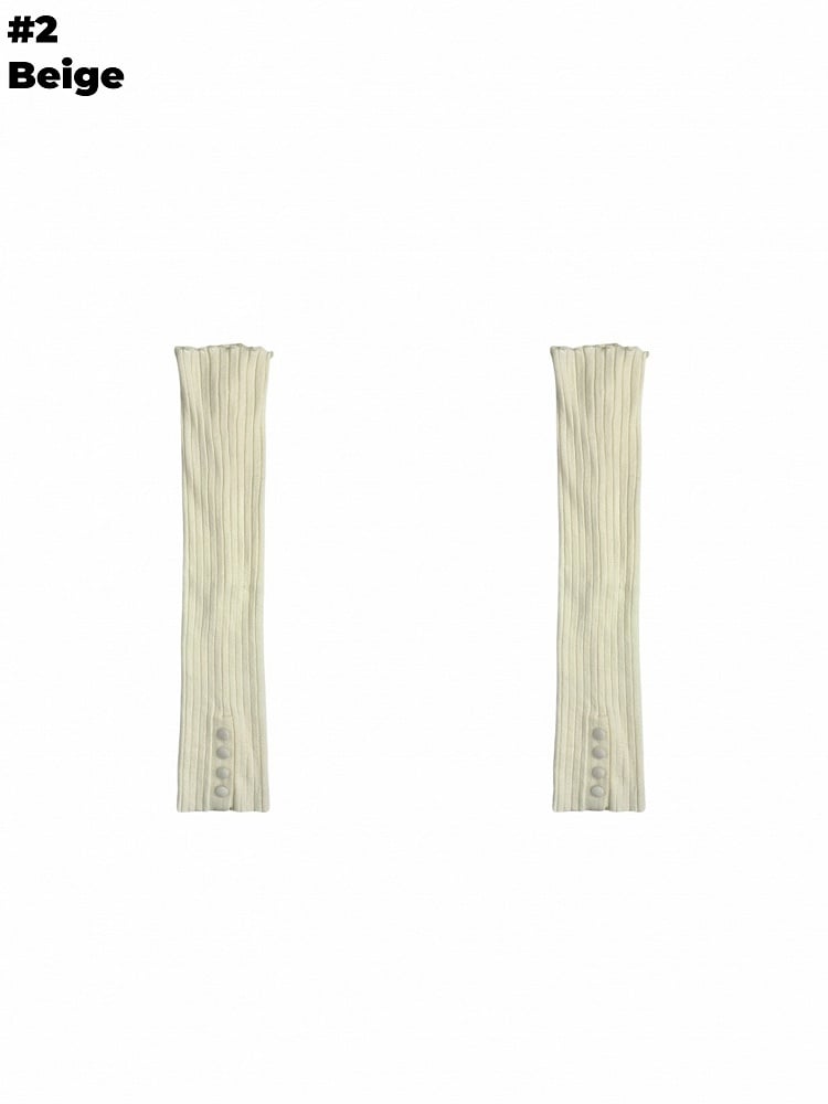 Beinwärmer mit selbstbindenden Trägern in Grau/Beige/Braun/Schwarz