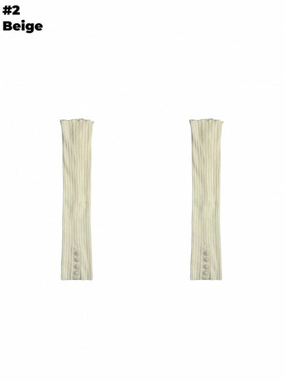 Beinwärmer mit selbstbindenden Trägern in Grau/Beige/Braun/Schwarz