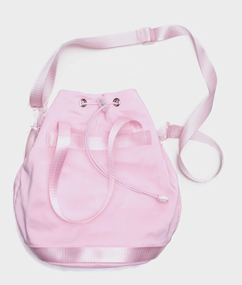 Capacity Kawaii Style Large Pink Drawstring Bucket Bag In Deamy