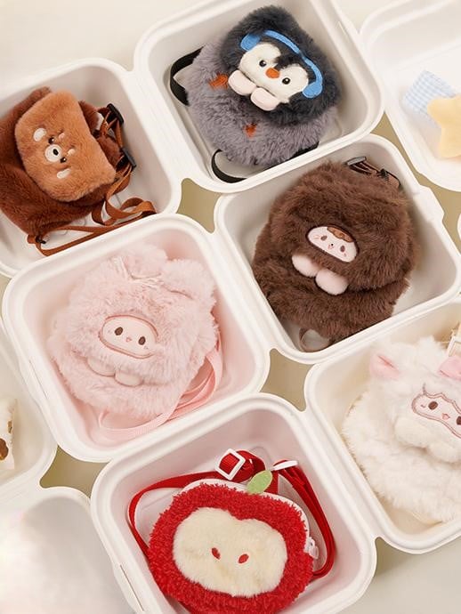 Purse Adorable Apple-Shaped Chain Key Plushie Coin