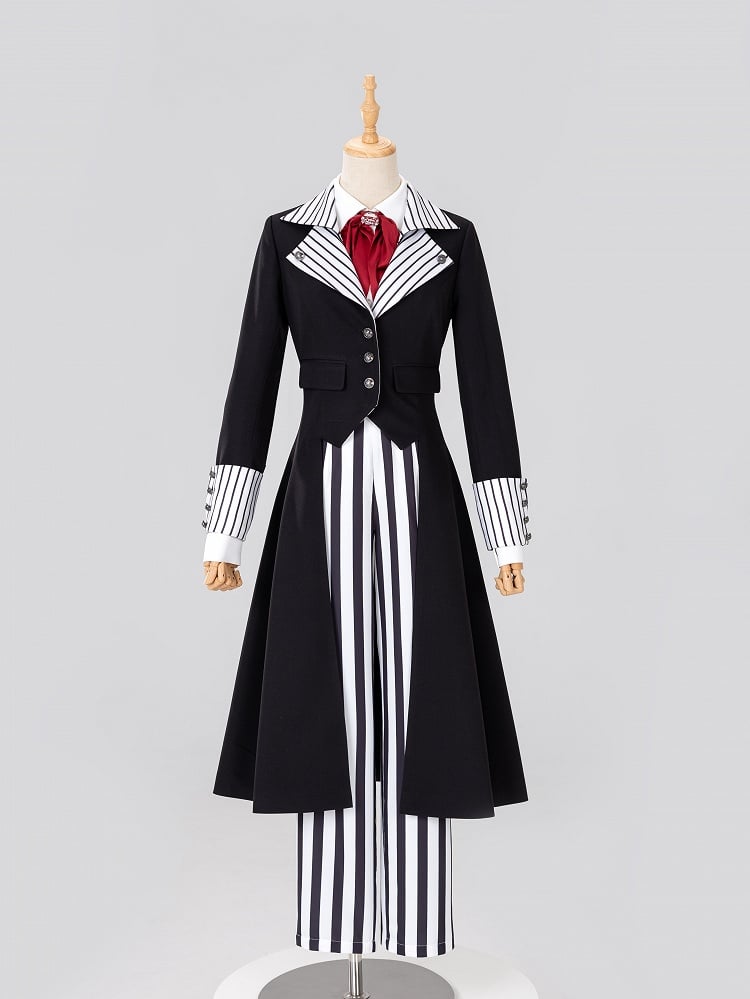 Clown Motif Corset Belt Striped High-Waist Trousers - DevilInspired Exclusive Collection