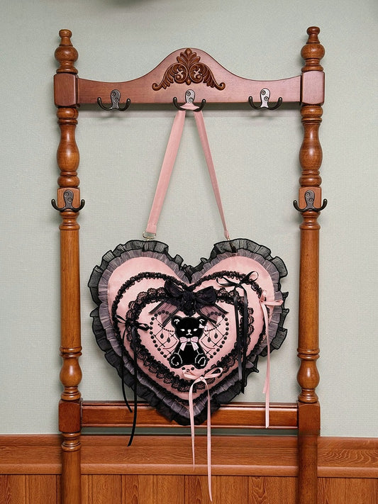 Heart-shaped Purple Pink Sweet Bag Hand / Teddy Lolita Patch