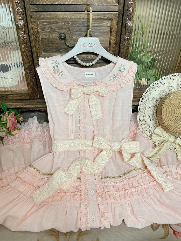 in Tie Lolita 5 Belt and colors Bow Available Lace-Trimmed