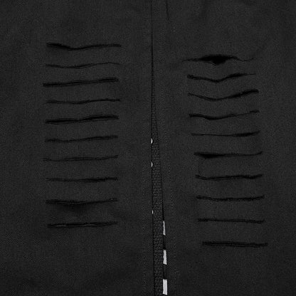 Hooded Cut Washed Jacket Black Punk