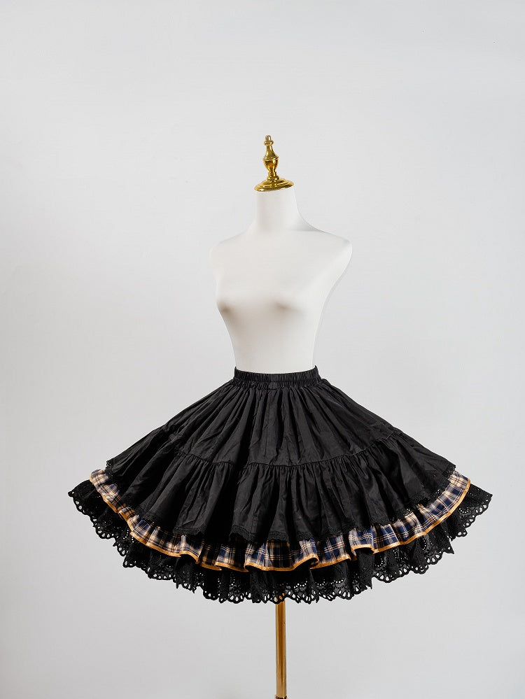 Blue Plaid Lolita Tiered Underskirt - LiLi Chain
