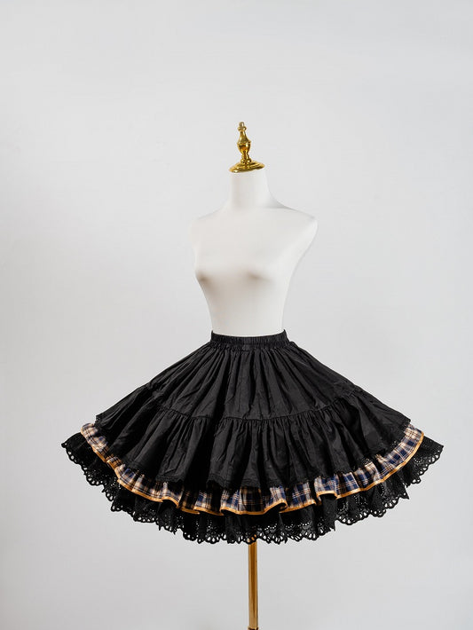 Blue Plaid Lolita Tiered Underskirt - LiLi Chain
