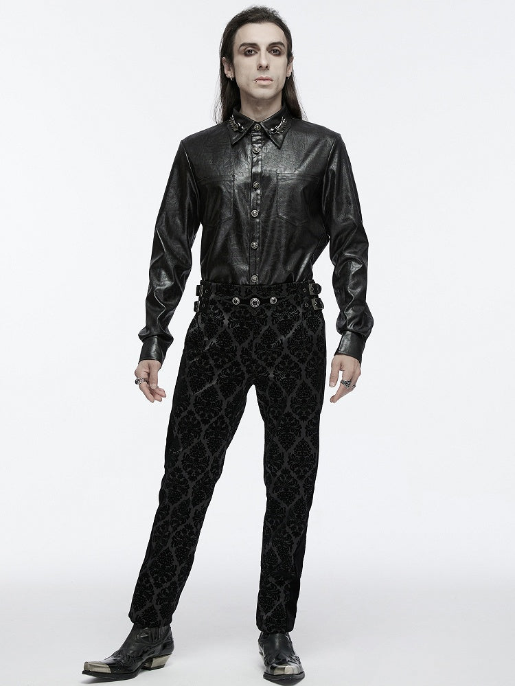 Black Men's Gothic Dragon Scale Shirt