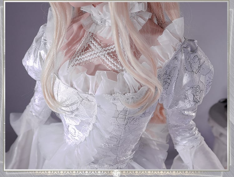 Rozen Maiden Kirakishou Weißes Kleid Lolita-Stil Cosplay Kostüm
