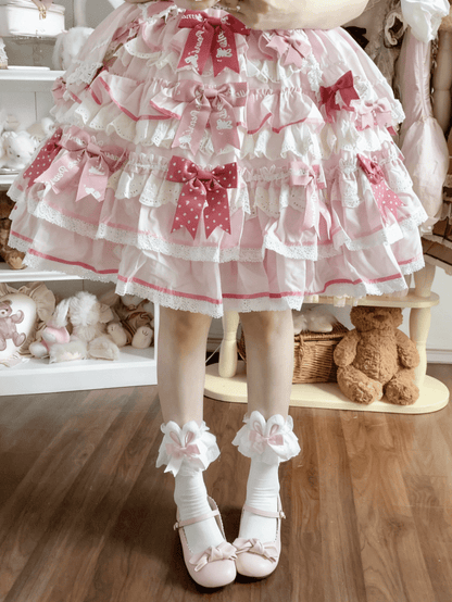 Bowknot Ruffle Color Cuffs Polka-dot 6 Socks Design Ears Bunny Options