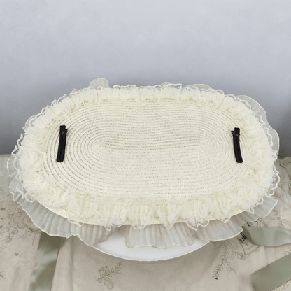 Blumenmuster Spitze Stroh Optionen Schleife 4 Trim Motorhaube groß