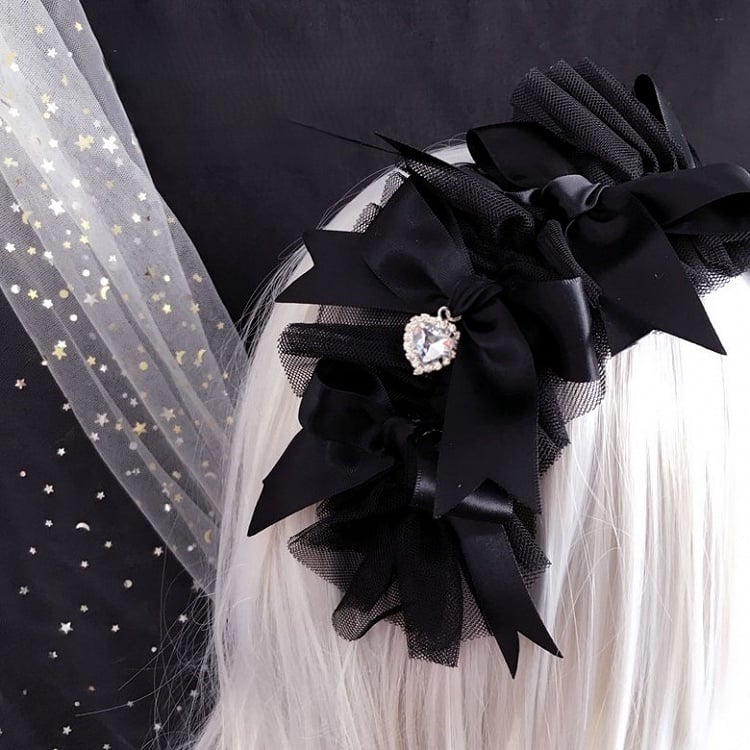 with Black KC Rhinestone Gothic Heart Lace