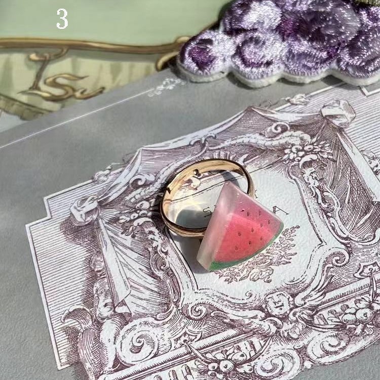 Optionen Ring Kirsche/Ananas/Wassermelone/Erdbeere/Trauben Dekoriert 5