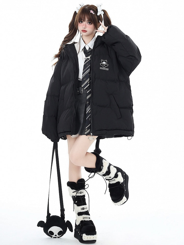 Free with Black Coat Crossbody Horns and Wings Hooded Devil