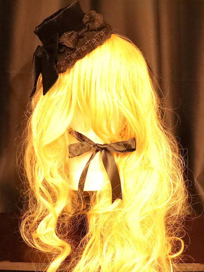 Black Details Mini Hat Bowknot Trim Lace
