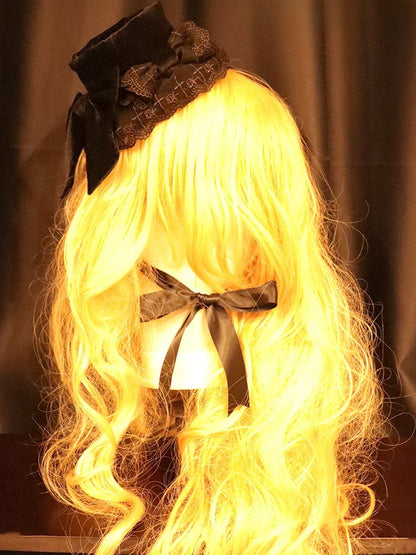 Black Details Mini Hat Bowknot Trim Lace