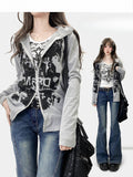 Gray Print Design Bittersweet Jacket