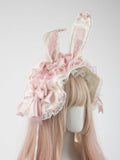 Bundle + Ear 2-Piece Removable Hairband（ ）Set Pastel Bunny Pink Accessory