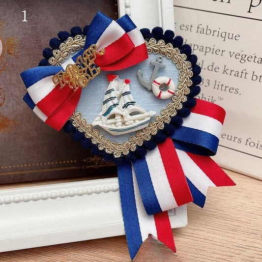 Heart-Shaped Bowknot Options Decorated Sweet Brooch Lolita