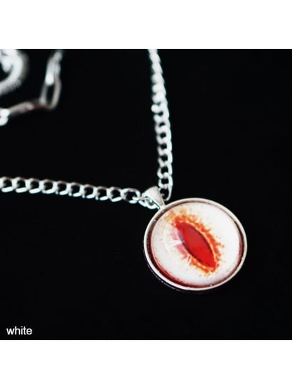 Gothic Layered Necklace with Dragon Eye Pendant - Strange Sugar