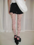 Style) (Playful Skull Pantyhose Print Kitty and Sweet
