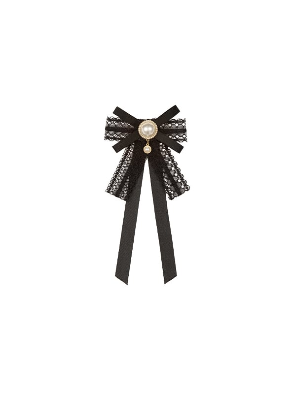 Black Brooch Bowtie