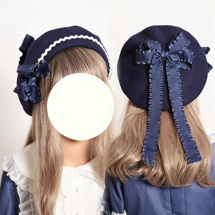 – Color Embellished Bows 12 Beret Options Ruffled