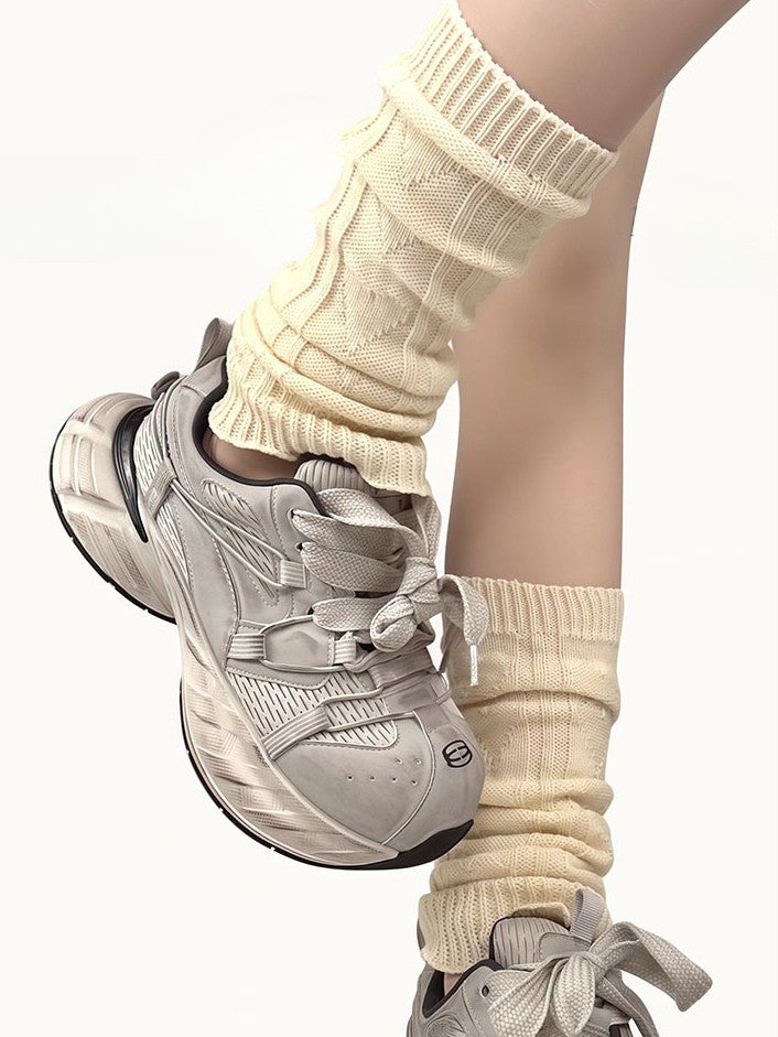 ニットブルー/イエロー/ブラック/ホワイトレッグウォーマー