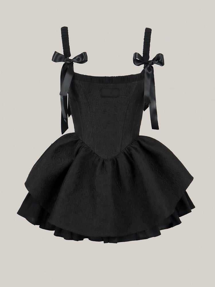 Skirt Set Black Neckline Boned Jumper Bodice Elegant Square