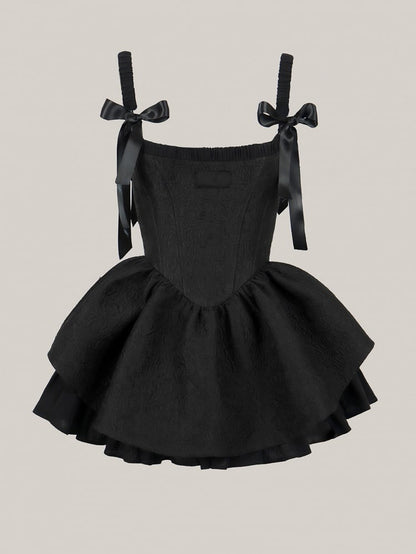 Skirt Set Black Neckline Boned Jumper Bodice Elegant Square