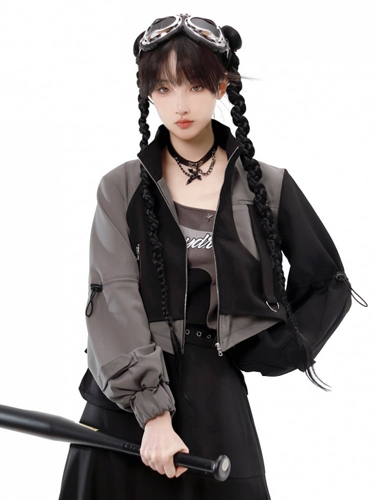 und Jacke Techwear Grau Schwarz
