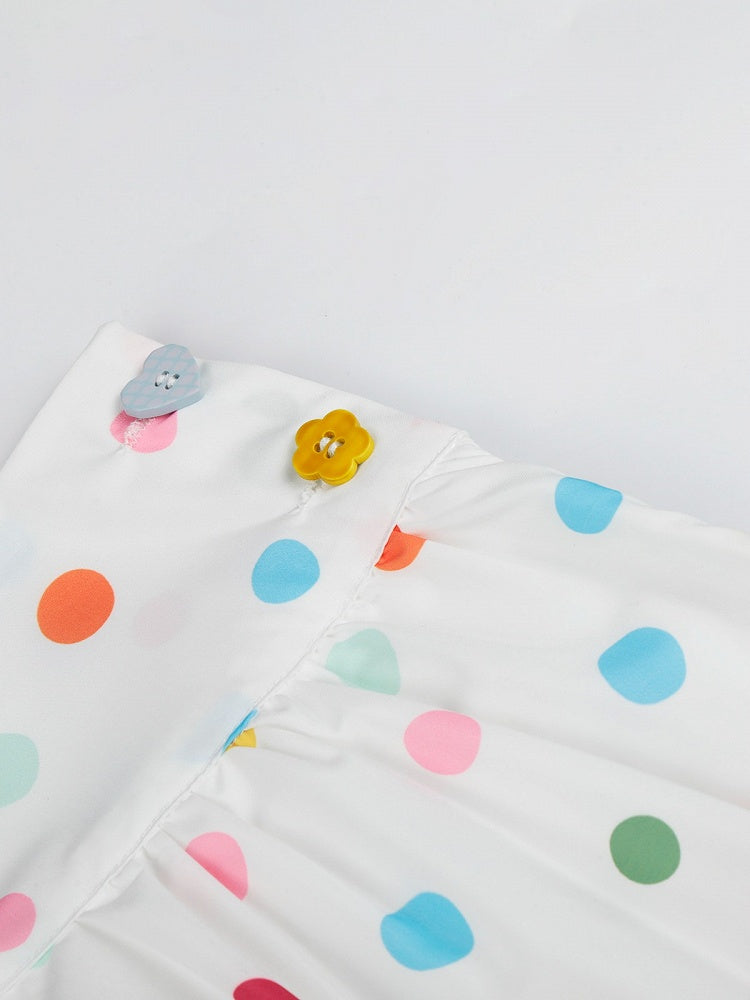 White Skirt with Colorful Polka Dot Pattern - Languid Park