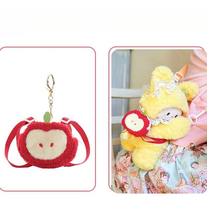 Bowknot + Middle/Large Size Keychain Backpack Rabbit-shaped 3 Plush Options Yellow