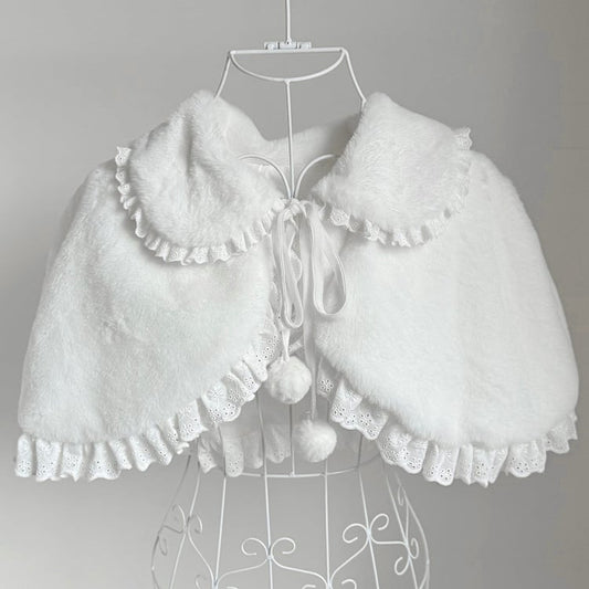White Winter Lolita Plush Cape