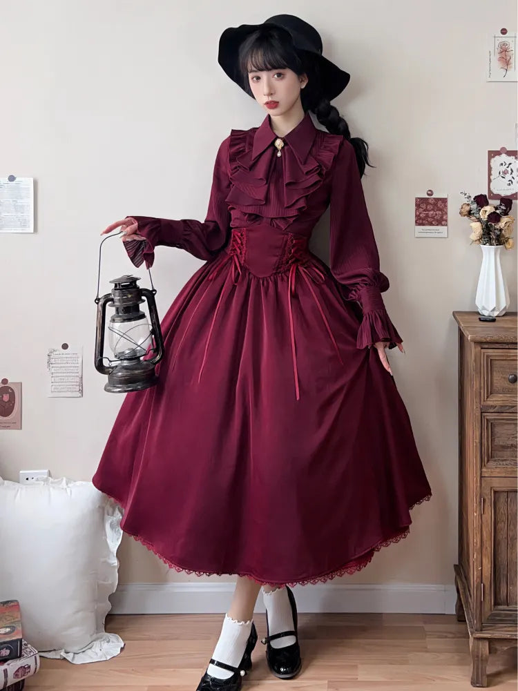 Hoch reversibler Lolita-Gürtel mit Knochen, eleganter Rock, Korsett-Taille