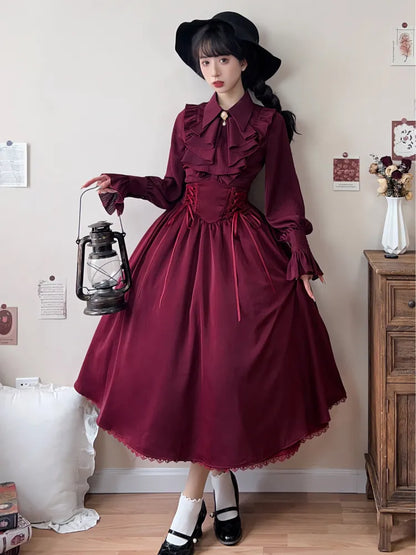 Hoch reversibler Lolita-Gürtel mit Knochen, eleganter Rock, Korsett-Taille