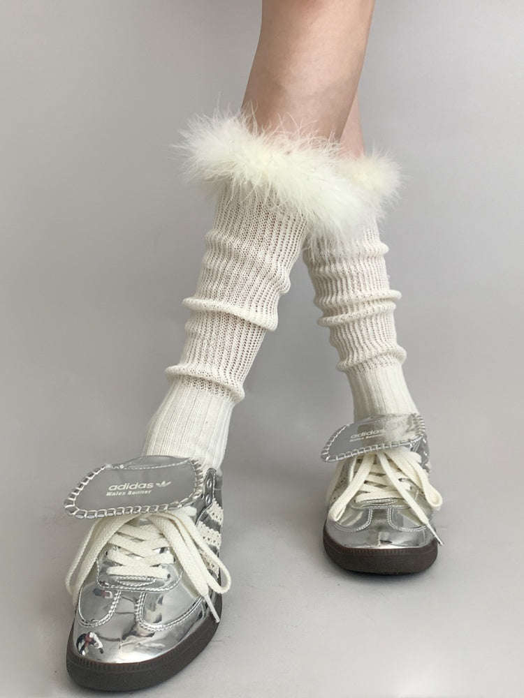 キュートなプラッシュトリムJKストッキング