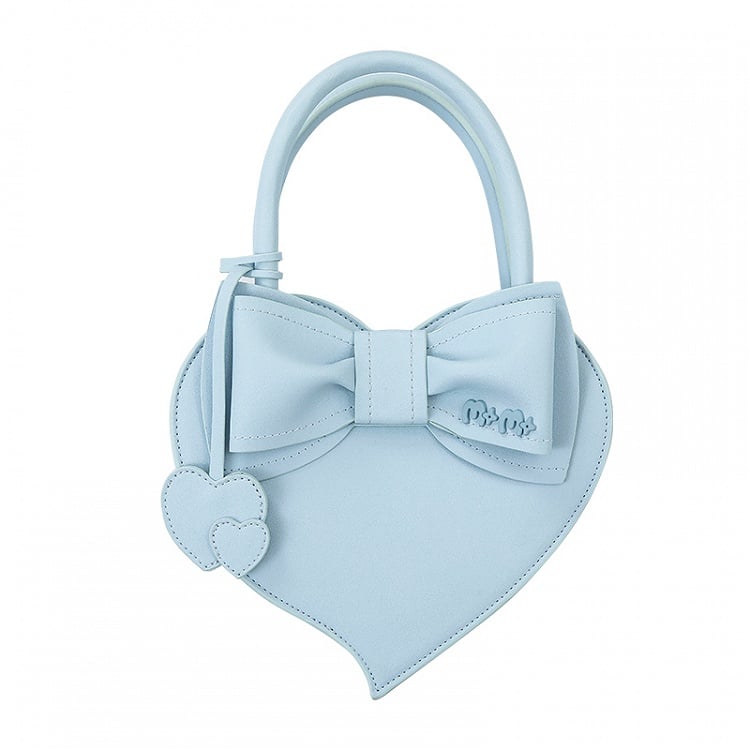 ピンク/ブルー/パープルのハート型クロスボディバッグ