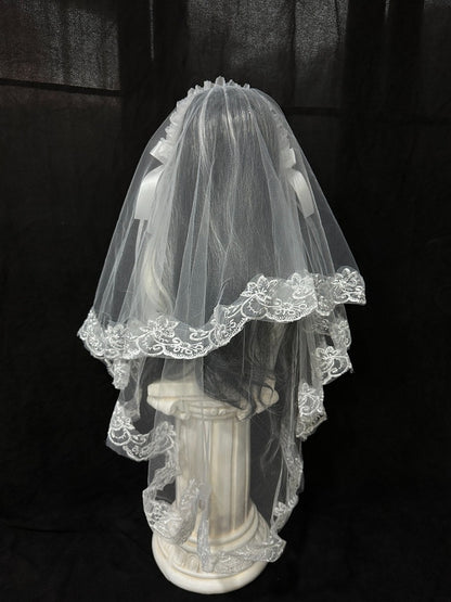 Gothic Hairband Veil with Lace Details - Custom Made Earrings