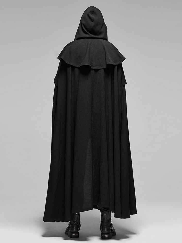 Black Men's Simple Rococo Long Cloak
